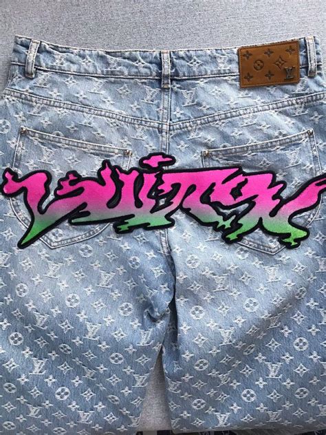 louis vuitton graffiti jeans